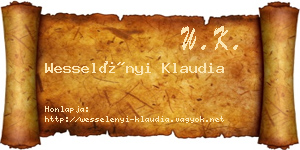 Wesselényi Klaudia névjegykártya
