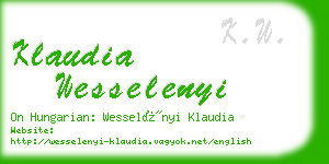 klaudia wesselenyi business card